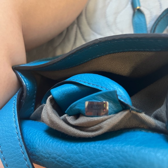 Chloe Mini Marcie Saddle Bag, Blue - 100% Authentic - Picture 13 of 15